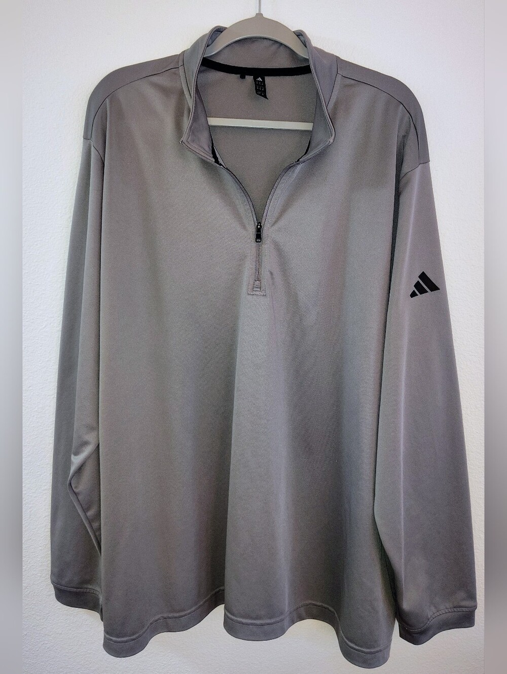 Gray Adidas Lightweight Quarter-Zip Pullover -  Size XXX-Large (3XL) - Like New